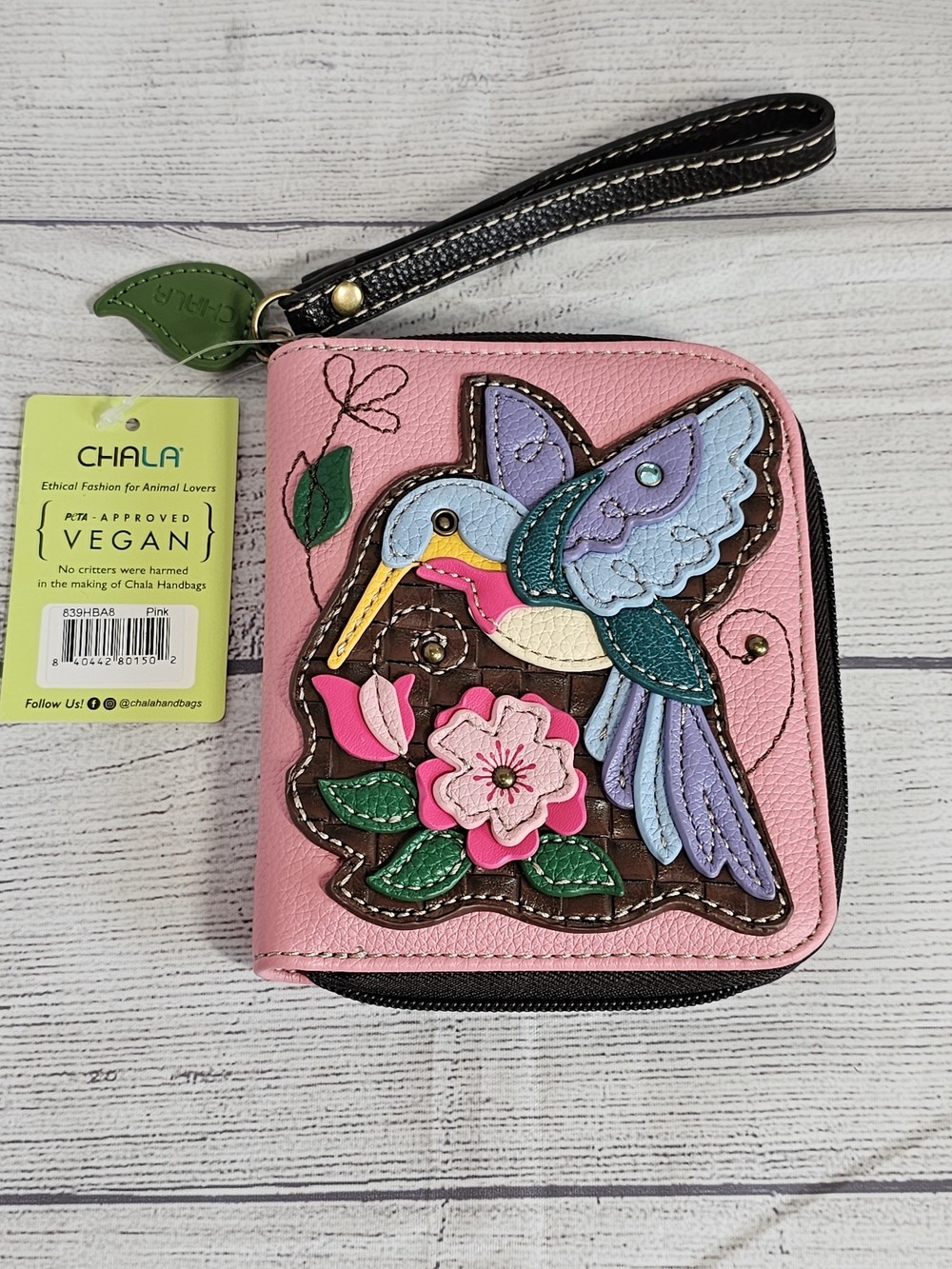 NWT Chala Hummingbird A Zip Around Wallet Wristlet